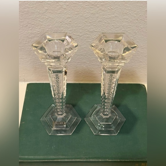 Vintage Towle Lead Crystal Candlestick Holders Made in Austria (Pair) - Picture 3 of 9